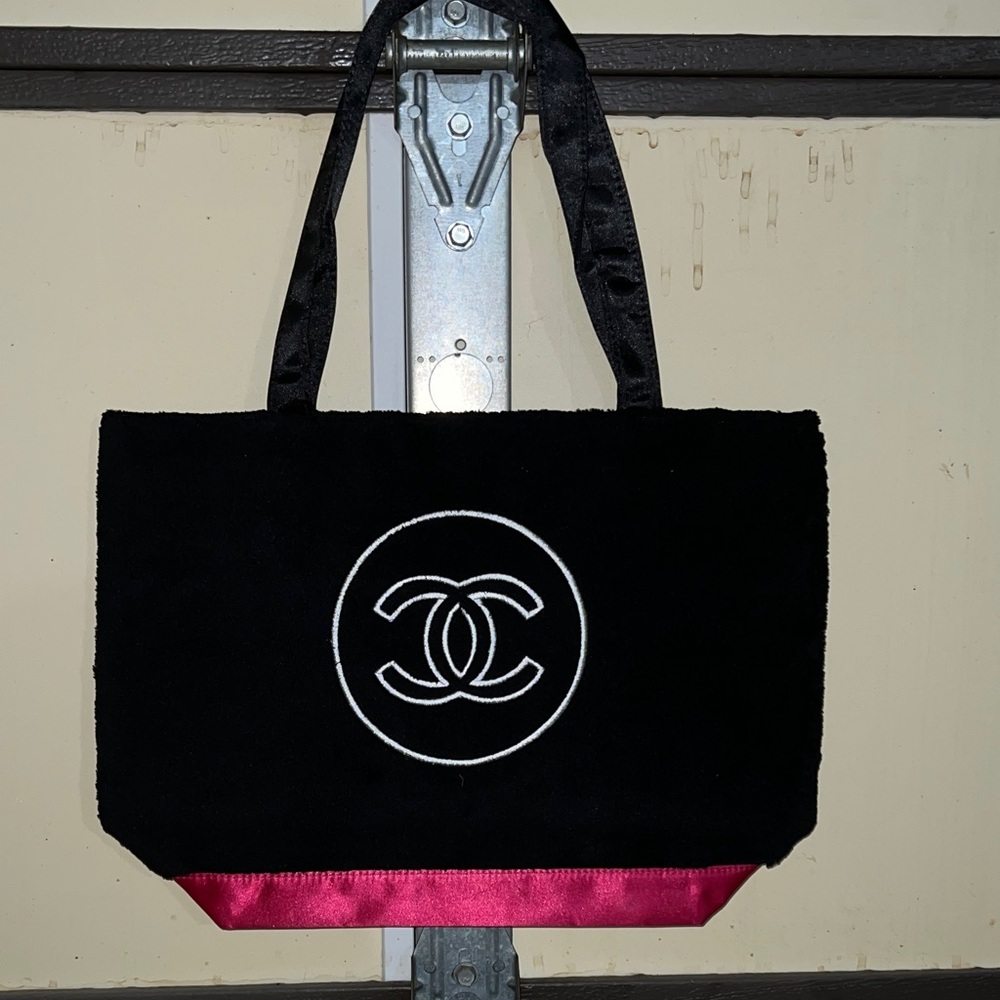 CHANEL Black Tote with Pink Accent NWOT